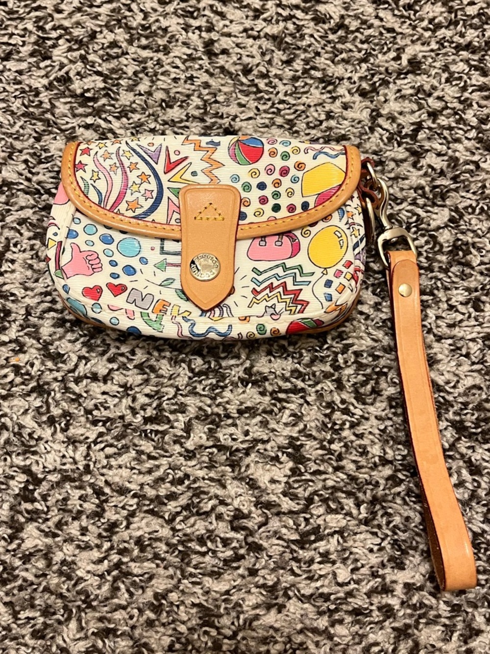 Vintage Dooney & Bourke Whimsy Flap Wristlet - Picture 2 of 8